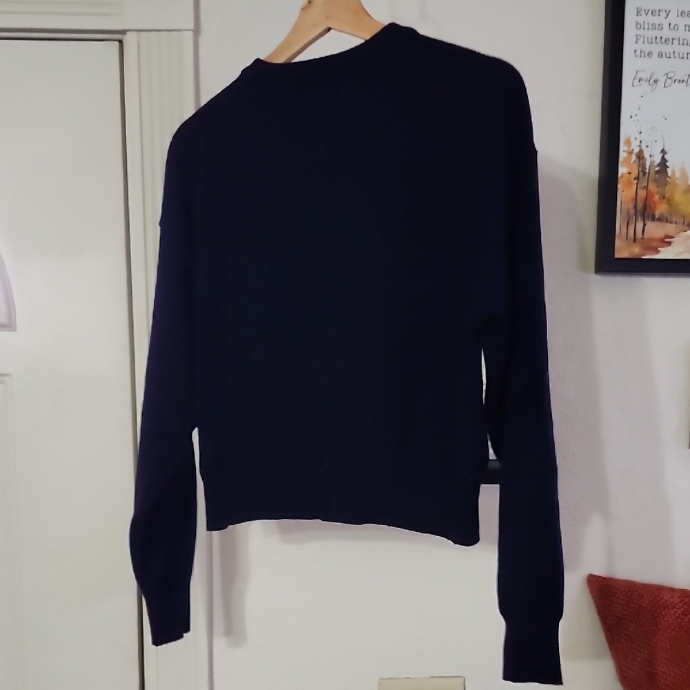 Womens Navy Sweater with Bear Design - Picture 5 of 10